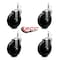 Service Caster 5'' Soft Rubber Wheel Swivel 7/16'' Grip Ring Stem Caster Set, 4PK SCC-GR20S514-SRS-716138-4 - alternate 2